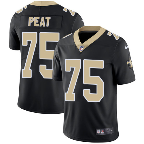 2019 Men New Orleans Saints #75 Peat Black Nike Vapor Untouchable Limited NFL Jersey